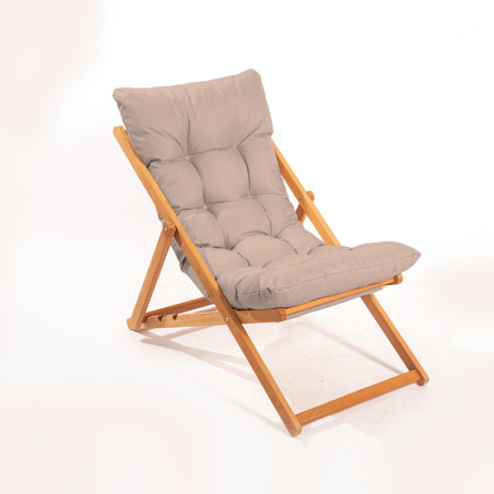 Chaise de jardin en bois de hêtre marron et naturel 59 x 44 x 90 cm