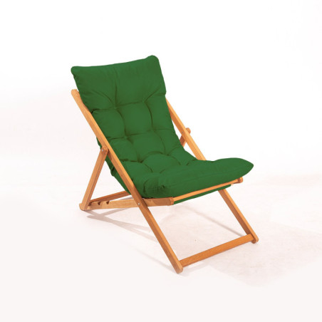 Chaise de jardin en bois de hêtre vert et naturel 59 x 44 x 90 cm