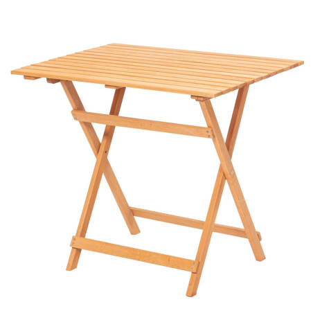 Table de jardin en bois de hêtre marron 80 x 60 x 72 cm