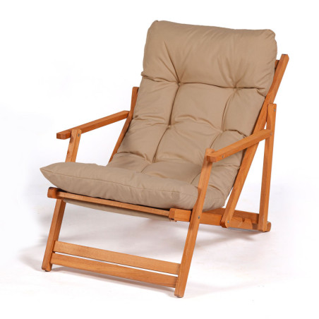 Chaise de jardin pliante en bois de hêtre marron et naturel 50 x 50 x 81 cm