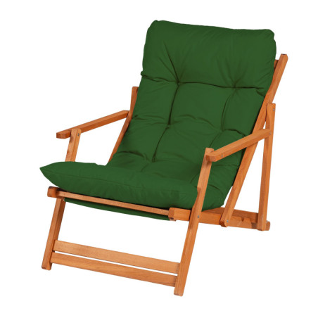Chaise de jardin pliante en bois de hêtre vert et naturel 50 x 50 x 81 cm
