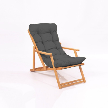 Chaise de jardin pliante en bois de hêtre gris et naturel 50 x 50 x 81 cm