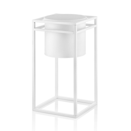 Cache-pot décoratif en métal galvanisé blanc 30 x 30 x 60 cm