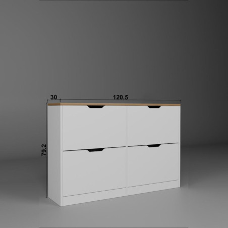 Meuble à chaussures Armoire à chaussures en bois MDF mélaminé noyer clair 120,5 x 30 x 79,2 cm