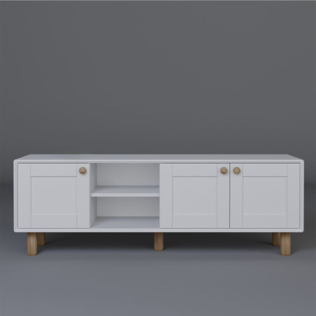 Meuble TV Banc TV en bois MDF mélaminé blanc 160 x 40 x 56 cm