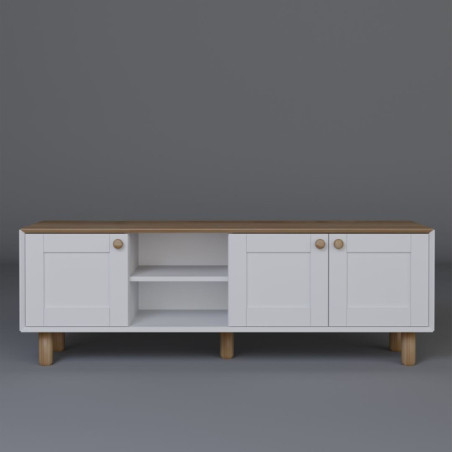 Meuble TV Banc TV en bois MDF mélaminé chêne de jardin 160 x 40 x 56 cm