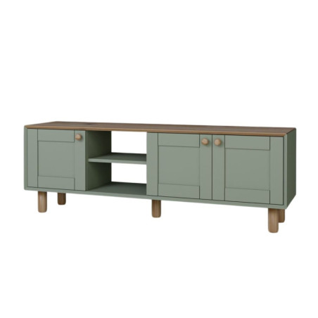 Meuble TV Banc TV en bois MDF mélaminé vert 160 x 40 x 56 cm