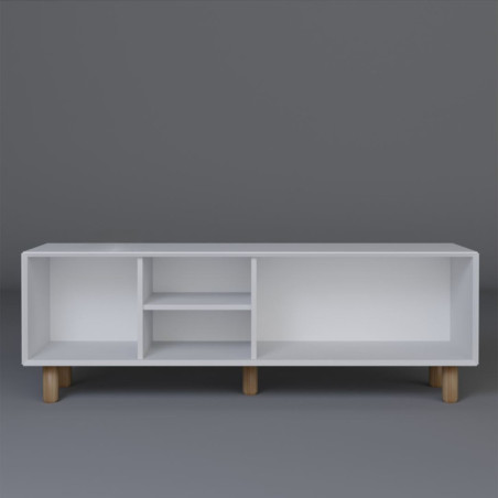 Meuble TV Banc TV en bois MDF mélaminé blanc 160 x 40 x 56 cm
