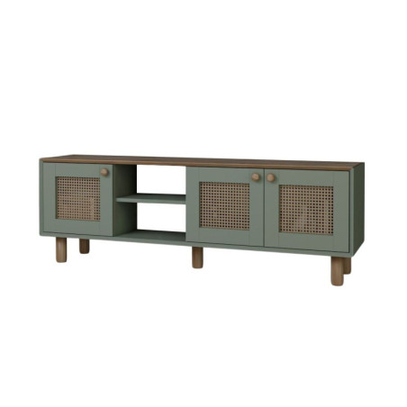 Meuble TV Banc TV en bois MDF mélaminé vert 160 x 40 x 56 cm
