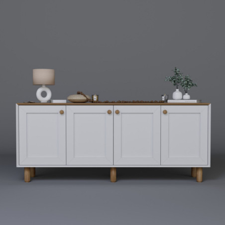 Console Meuble d'entrée en bois MDF mélaminé noyer clair 180 x 37,3 x 80 cm
