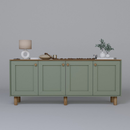 Console Meuble d'entrée en bois MDF mélaminé vert 180 x 40 x 75 cm