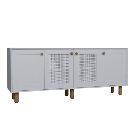 Console Meuble d'entrée en bois MDF mélaminé blanc 180 x 40 x 75 cm avec étagères