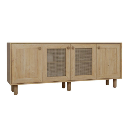 Console Meuble d'entrée en bois MDF mélaminé noyer 180 x 40 x 75 cm avec étagères