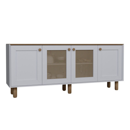 Console Meuble d'entrée en bois MDF mélaminé noyer clair 180 x 40 x 75 cm