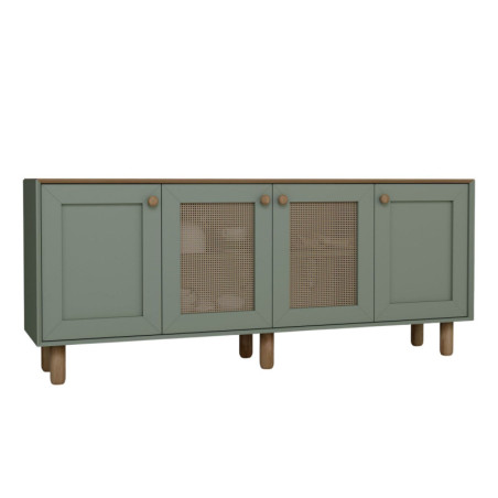 Console Meuble d'entrée en bois MDF mélaminé vert 180 x 40 x 75 cm