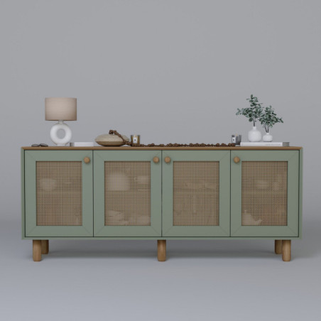 Console Meuble dentrée en bois MDF mélaminé vert 180 x 40 x 75 cm