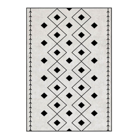 Grand tapis de salon en polyester multicolore 180 x 280 cm poils 4 mm antidérapant lavable