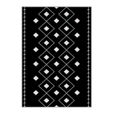 Grand tapis de salon en polyester multicolore 180 x 280 cm poils 4 mm antidérapant lavable