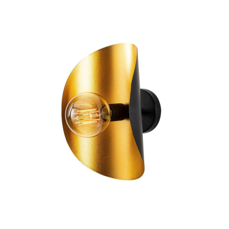 Applique murale Lampe en métal noir et doré 17 x 13 x 30 cm E27 40 W IP20
