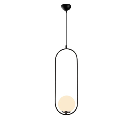 Suspension Luminaire en métal et verre noir et blanc Ø20 cm hauteur 146 cm E27 40 W IP20