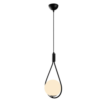 Suspension Luminaire en métal et verre noir Ø20 cm hauteur 136 cm E27 40 W IP20