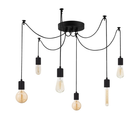 Suspension Luminaire en métal noir Ø126 cm hauteur 102 cm 6 lumières E27 40 W IP20