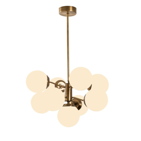 Suspension Luminaire en métal et verre blanc finition vintage Ø70 cm hauteur 80 cm 9 lumières E27 40 W IP20