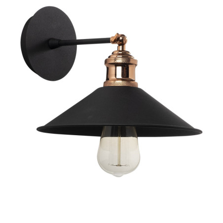 Applique murale Lampe en métal noir Ø24 cm hauteur 20 cm E27 40 W IP20 Scandinave
