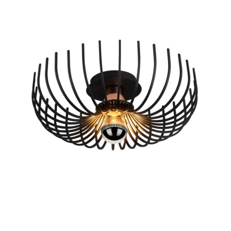 Plafonnier Luminaire en métal noir Ø36 cm hauteur 12 cm E27 40 W IP20