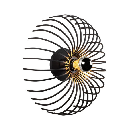 Applique murale Lampe en métal noir Ø12 cm hauteur 36 cm E27 40 W IP20