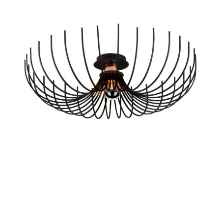 Plafonnier Luminaire en métal noir Ø56 cm hauteur 16 cm E27 40 W IP20