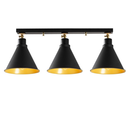 Plafonnier Luminaire en métal noir Ø72 cm hauteur 26 cm 3 lumières E27 40 W IP20