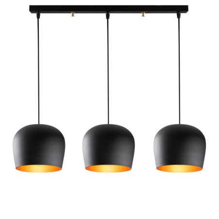 Suspension Luminaire en fer noir Ø74 cm hauteur 110 cm 3 lumières E27 40 W IP20