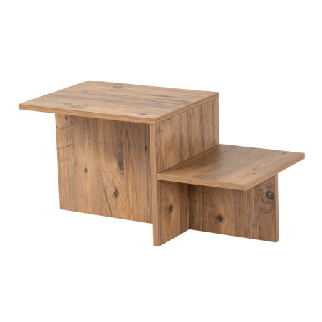 Table basse de salon en bois MDF mélaminé pin atlantique 80 x 40 x 40 cm