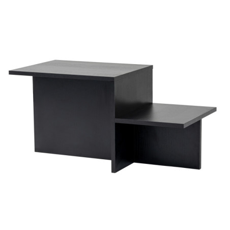 Table basse de salon en bois MDF mélaminé noir 80 x 40 x 40 cm