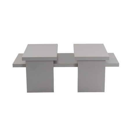 Tables basses gigognes en bois MDF mélaminé gris 110 x 45 x 30 cm lot de 2