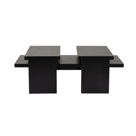 Tables basses gigognes en bois MDF mélaminé noir 110 x 45 x 30 cm lot de 2