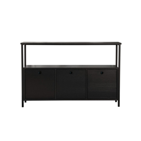 Console Meuble dentrée en bois MDF mélaminé et métal noir 120 x 30 x 77 cm Industriel