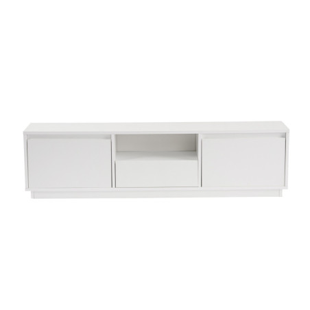 Meuble TV Banc TV en bois MDF mélaminé blanc naturel 160 x 30 x 42 cm