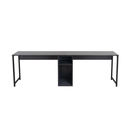 Bureau double Table de travail en bois MDF mélaminé et métal anthracite et noir 240 x 60 x 74 cm Industriel