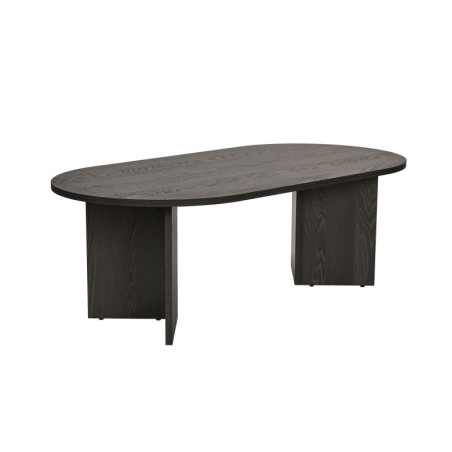 Table basse de salon en bois MDF mélaminé noir 119 x 60 x 40 cm charge 25 kg