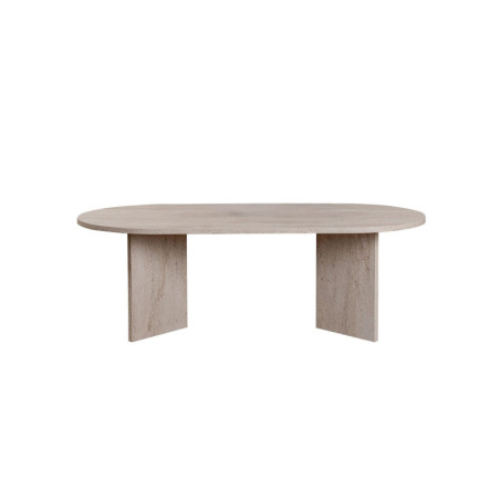 Table basse de salon en bois MDF mélaminé effet travertin 119 x 60 x 40 cm