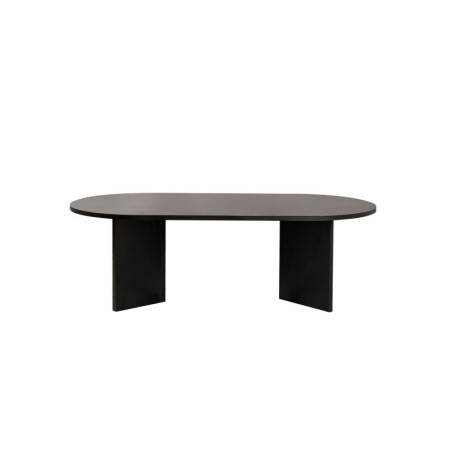 Table basse de salon en bois MDF mélaminé noir 119 x 60 x 40 cm
