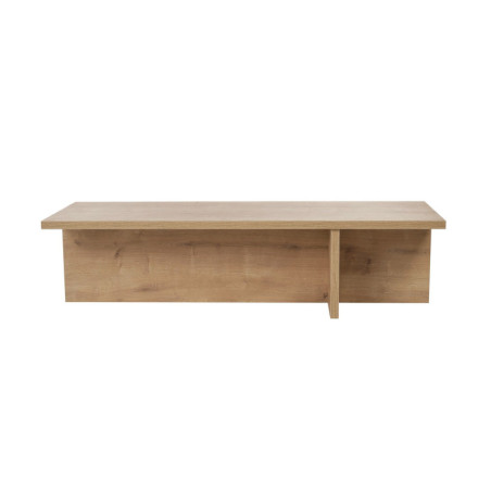 Table basse de salon en bois MDF mélaminé chêne saphir 120 x 45 x 30 cm charge 27 kg