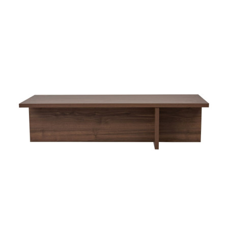 Table basse de salon en bois MDF mélaminé noyer 120 x 45 x 30 cm charge 27 kg