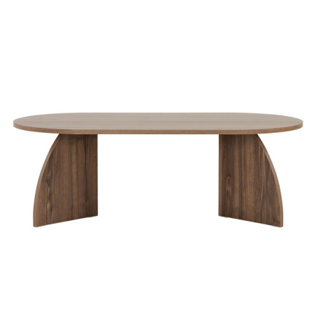 Table basse de salon en bois MDF mélaminé noyer 120 x 60 x 40 cm charge 25 kg