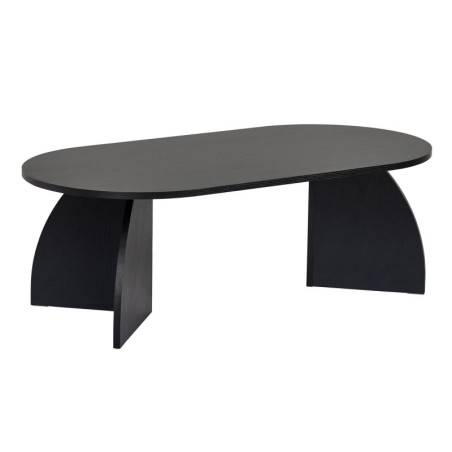 Table basse de salon en bois MDF mélaminé noir 120 x 60 x 40 cm charge 25 kg