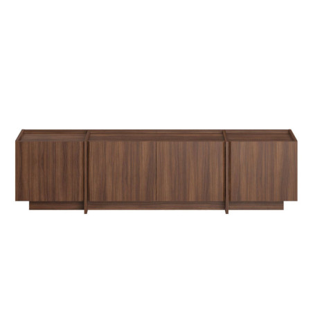 Meuble TV Banc TV en bois MDF mélaminé noyer Milano 180 x 35 x 46 cm fermeture douce