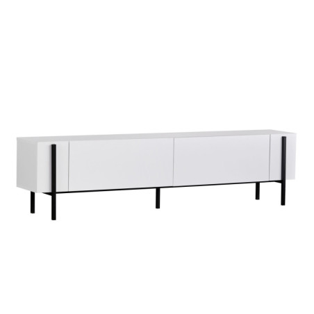 Meuble TV Banc TV en bois MDF mélaminé et métal noir 180 x 30 x 45 cm