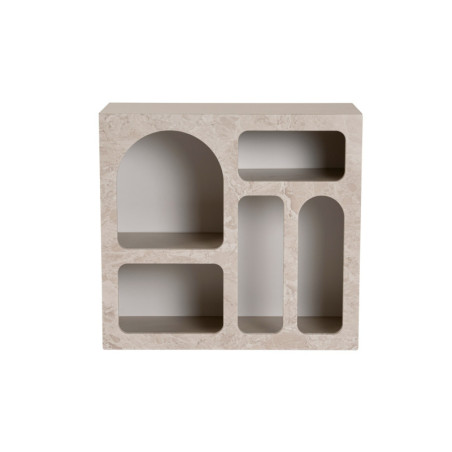 Console Meuble dentrée en bois MDF mélaminé travertin et grès 80 x 37 x 74 cm Moderne